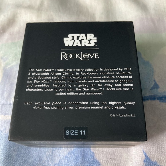 Rocklove Jewelry x Star Wars Luke Skywalker Crystal Lightsaber Ring Size 11 - Picture 3 of 8